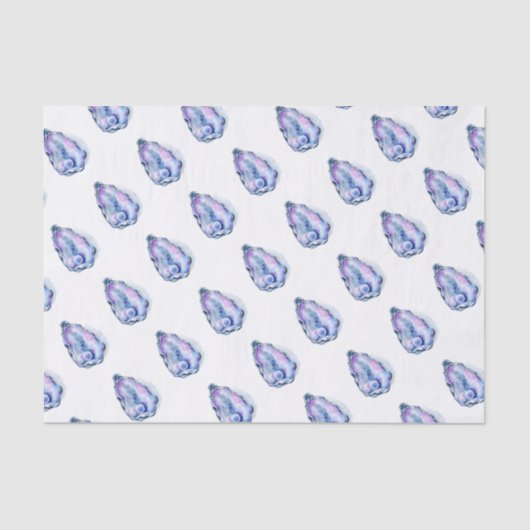 Watercoloraustern-Muschel mit Perle Seidenpapier (Vorderseite)