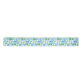 Watercolorblau-Blumen Satinband (Vorderseite)