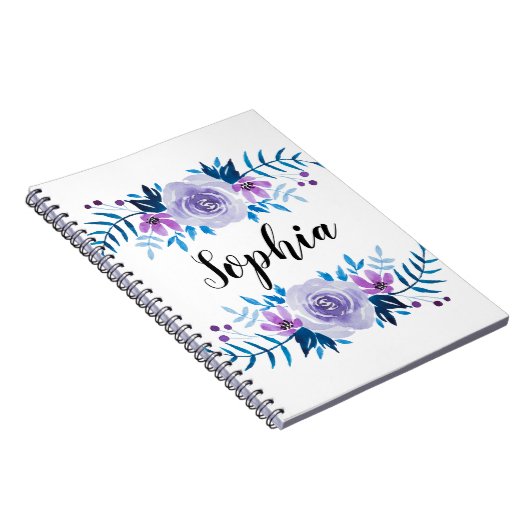 Watercolorblauer lila notizblock (Rechte Seite)