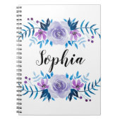 Watercolorblauer lila notizblock (Vorderseite)