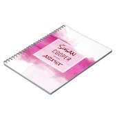 WatercolorBrushstrokes Hochrot und ROSE Desig Notizblock (Linke Seite)