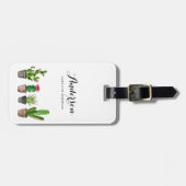 Watercoloreingemachte Succulents personalisiert Gepäckanhänger (Vorderseite horizontal)