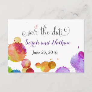 Watercolorfarbe splats Save the Date