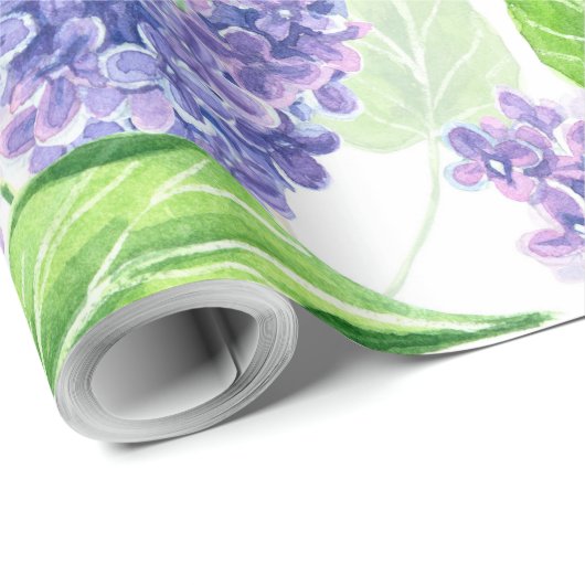 Watercolorflieder-Blumen Geschenkpapier (Rolleneckpunkt)
