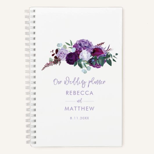 WatercolorFloral Script Hochzeitsplaner Notizblock (Vorderseite)