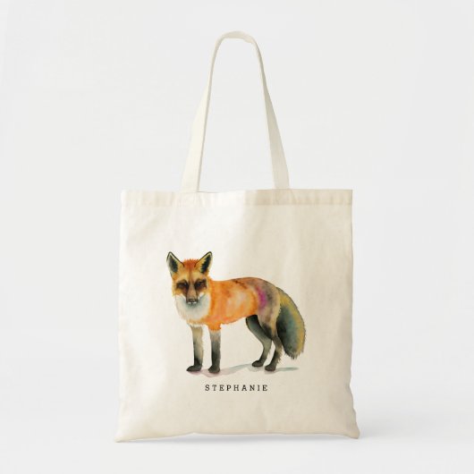 Watercolorfox-Kunst personalisiert Tragetasche (Vorne)