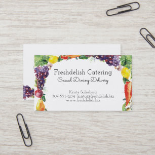 Watercolorfruchtgemüse-Catering-Geschäftskarte Visitenkarte