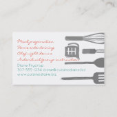 Watercolorgerät-Kochs-Catering-Geschäftskarten Visitenkarte (Rückseite)