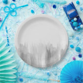 Watercolorgreyscale grauer moderner PapierTeller (Party)