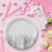 Watercolorgreyscale grauer moderner PapierTeller (Party)