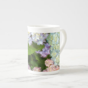 Watercolorhydrangeas-Knochen-China-Tee-Schale Porzellantasse