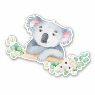 Watercolorkoala auf Niederlassung mit Gummi Aufkleber