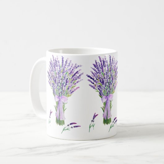 Watercolorlavendel Tasse (Vorderseite Links)