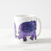 Watercolormandala-Elefant-blaues Lila Kaffeetasse (VorderseiteRechts)