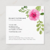 WatercolorMinimalistische moderne Chic-mit Quadratische Visitenkarte (Rückseite)