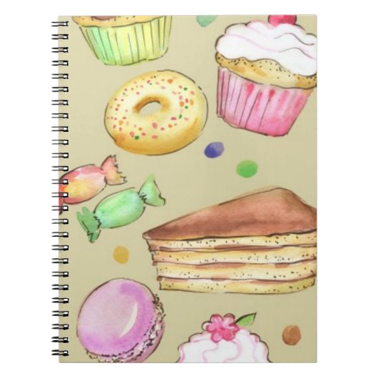 Watercolormuster mit Süßigkeiten Notizblock (Vorderseite)