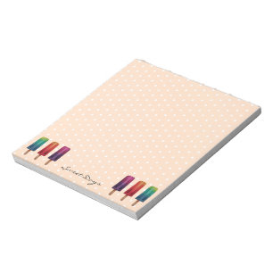 Watercolorniedliches Popsicleeiscreme Notizblock