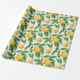 Watercolororangen- oder -Mandarinemuster Geschenkpapier