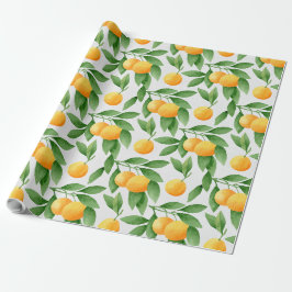 Watercolororangen- oder -Mandarinemuster Geschenkpapier