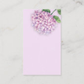 Watercolorrosa Hydrangea-Blume Visitenkarte (Rückseite)