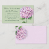 Watercolorrosa Hydrangea-Blume Visitenkarte (Vorne/Hinten)