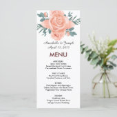 watercolors Florals Modern Botanical Wedding Menükarte (Stehend Vorderseite)