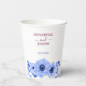 watercolors Florals Modern Botanical Wedding Pappbecher (Rückseite)