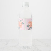 watercolors Florals Modern Botanical Wedding Wasserflaschenetikett (Rückseite)
