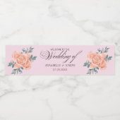 watercolors Florals Modern Botanical Wedding Wasserflaschenetikett (Einzelnes Label)