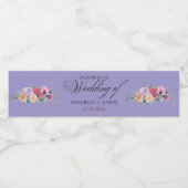 watercolors Florals Modern Botanical Wedding Wasserflaschenetikett (Einzelnes Label)
