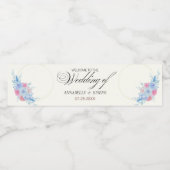 watercolors Florals Modern Botanical Wedding Wasserflaschenetikett (Einzelnes Label)