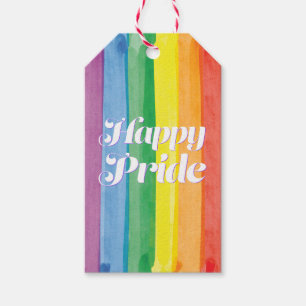 Watercolors Happy Pride Regenbogen Geschenkanhänger