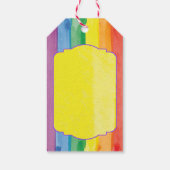 Watercolors Happy Pride Regenbogen Geschenkanhänger (Rückseite)