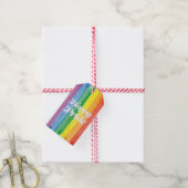 Watercolors Happy Pride Regenbogen Geschenkanhänger (Mit Garn)