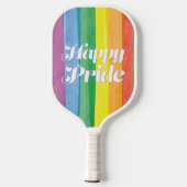 Watercolors Happy Pride Regenbogen Pickleball Schläger (Rückseite)
