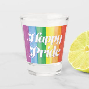 Watercolors Happy Pride Regenbogen Schnapsglas