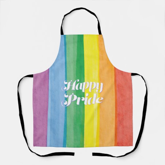 Watercolors Happy Pride Regenbogen Schürze (Vorderseite)