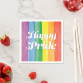 Watercolors Happy Pride Regenbogen Serviette (Beispiel)