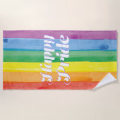 Watercolors Happy Pride Regenbogen Strandtuch (Vorderseite)