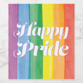 Watercolors Happy Pride Regenbogen Weinetikett (Einzelnes Label)
