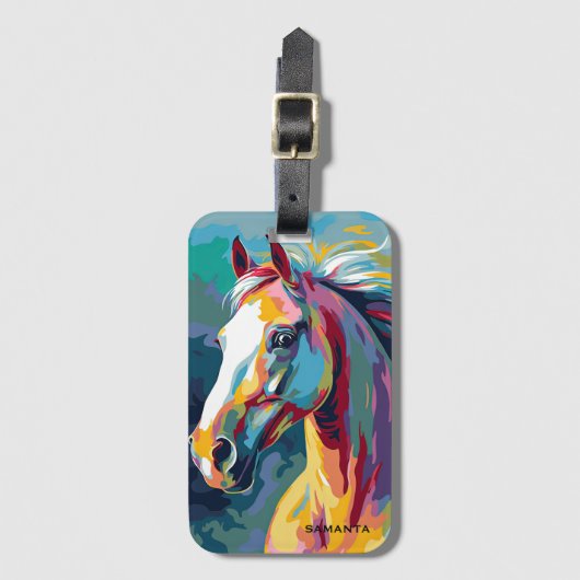 Watercolors Horse Head Illustration Gepäckanhänger (Vorderseite Vertikal)