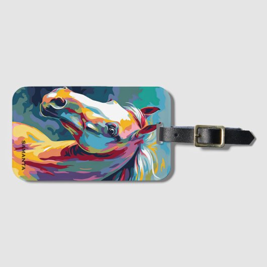 Watercolors Horse Head Illustration Gepäckanhänger (Vorderseite (Horizontal))