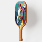 Watercolors Horse Head Illustration Pickleball Schläger (Links)