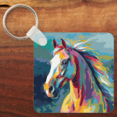 Watercolors Horse Head Illustration Schlüsselanhänger (Vorderseite)