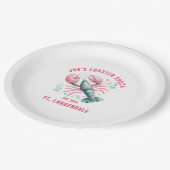 Watercolors Lobster Illustration Custom Text Pappteller (Schrägansicht)