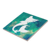 Watercolors-Ozean-Farbmeerjungfrau-Silhouette Fliese (Seite)