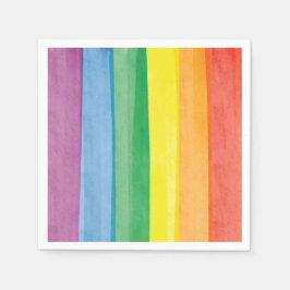 Watercolors Pride Regenbogen Serviette
