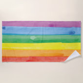 Watercolors Pride Regenbogen Strandtuch (Vorderseite)