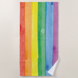 Watercolors Pride Regenbogen Strandtuch