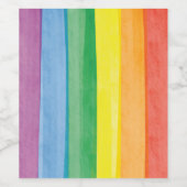 Watercolors Pride Regenbogen Weinetikett (Einzelnes Label)